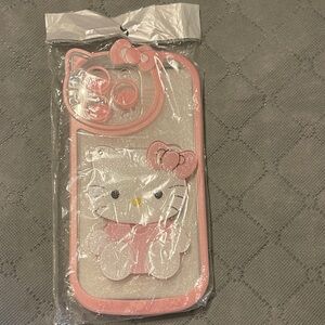 Hello Kitty Glittery Pink Phone Case I Phone 14 Pro Max